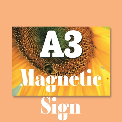 Show details for Gloss White Magnetic Vinyl Sign 0.85 - A3 Landscape