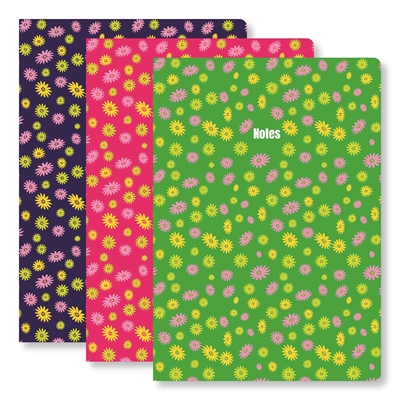 Show details for Set of Three A5 Notebooks Daisies