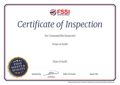 Show details for FSSI Certificate of Inspection