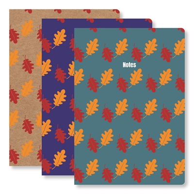Show details for Set of Three A5 Notebooks Autumn Oak