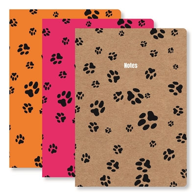 Show details for Set of Three A5 Notebooks Paws
